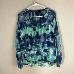 Calvin Klein Jeans Tye Dye Peasant Top Size Large